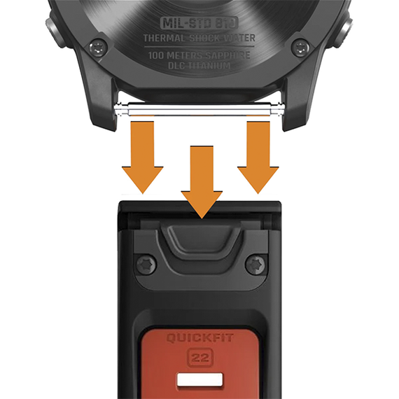 Ремешок силиконовый Garmin QuickFit 22 мм (010-13280-06) черный/красный