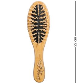 Народные промыслы BST-327/6 Массажная расческа деревянная «Вьюнок» (береста)