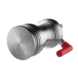 Alessi - Алюминиевая турка кофеварка высокого давления Pulcina на 3 чашки. красный (индукция) / артикул   MDL02/3RFM  / GTIN 8003299412662