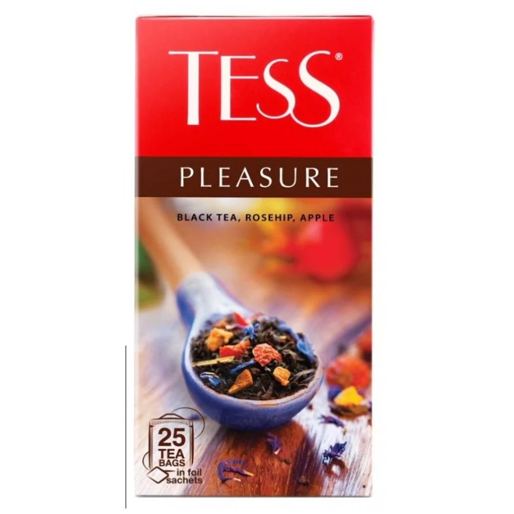 Чай черный Tess, Pleasure с шиповником и яблоком, 25 пак