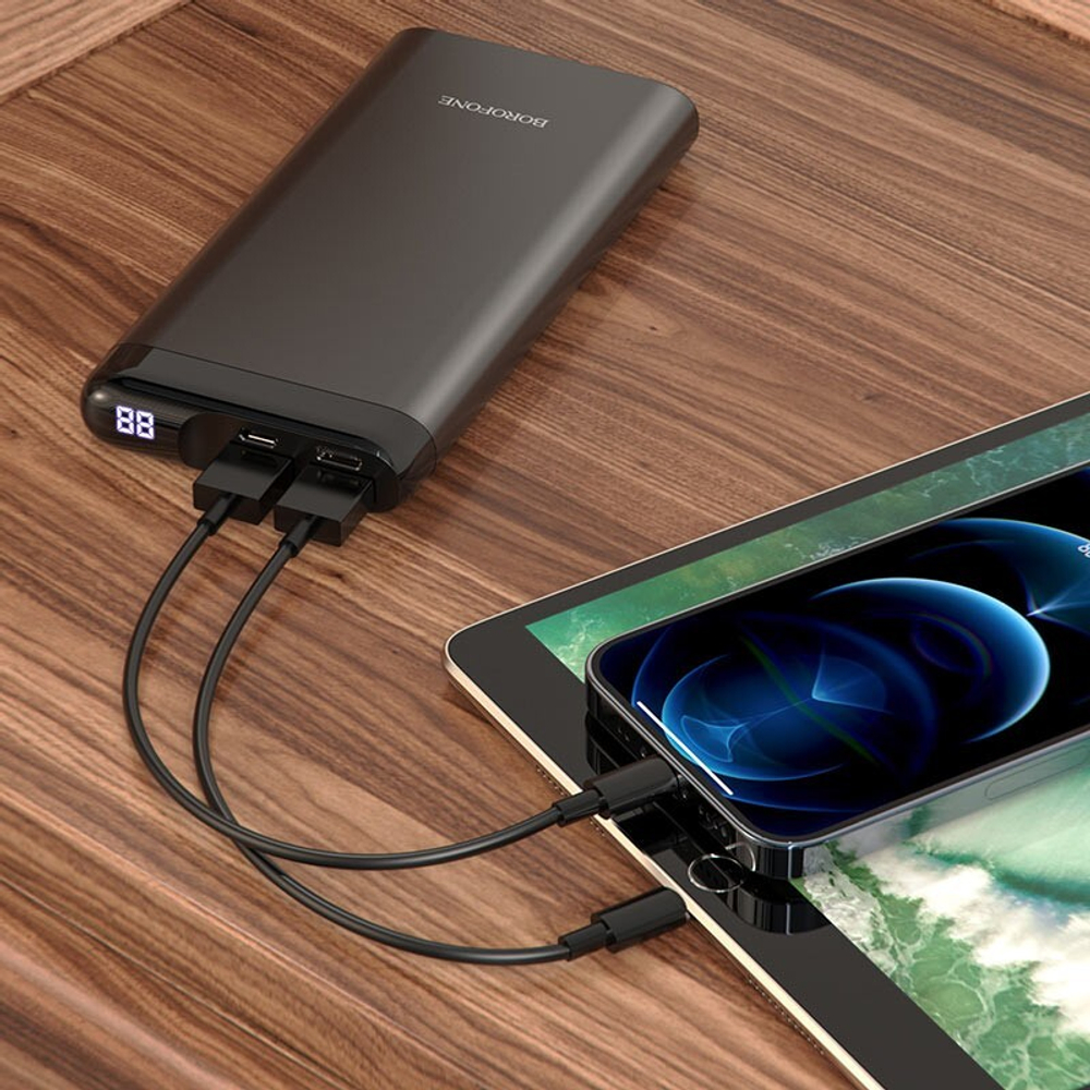 Портативный аккумулятор BOROFONE BJ10 10000 mAh (металлик)