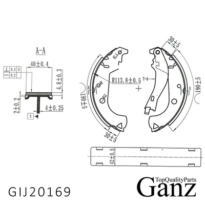 Колодки барабанные FIAT: SIENA 1.2/1.5/1.6 96- GANZ GIJ20169