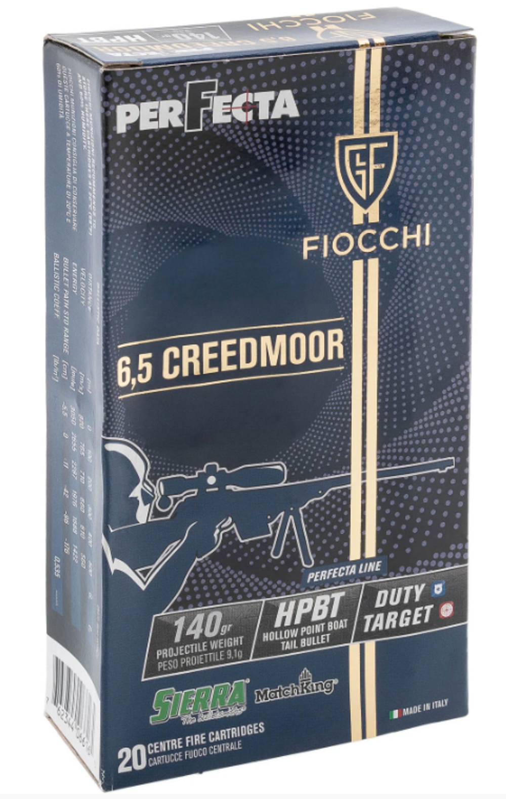 Патроны 6,5 Creedmoor Fiocchi HPBT 140gr 9,1g., коробка 20 шт.