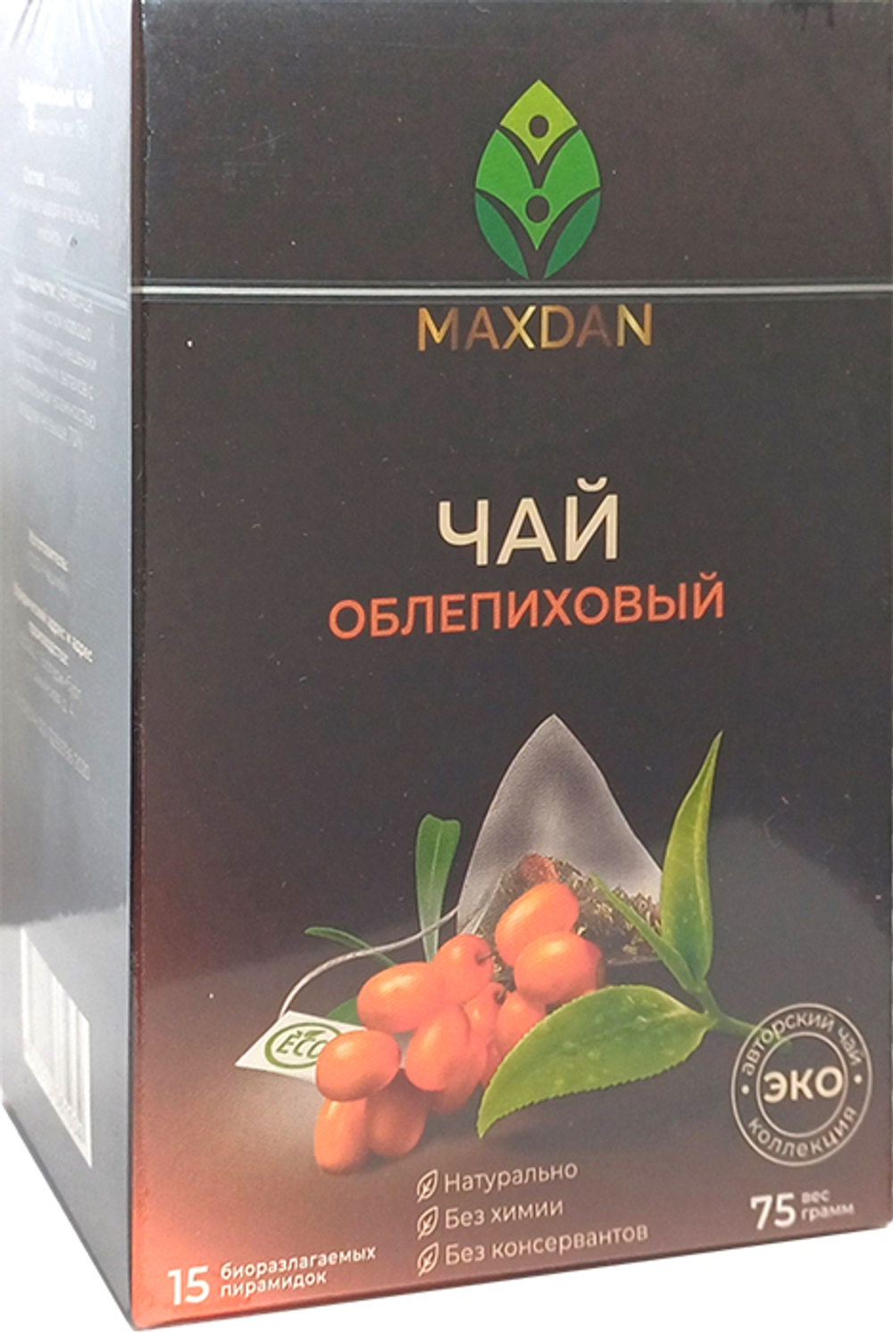 Чай в Эко пирамидках Maxdan облепиховый (15 пирамидок)