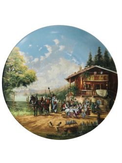 Тарелка декоративная "Остановка у трактира" Германия
