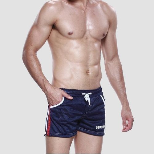 Мужские шорты темно-синие в сетку Seobean Red Sport Shorts Navy 40506