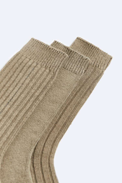 ZARA НАБОР ИЗ ТРЕХ ПАР НОСКОВ ИЗ РЕЛЬЕФНОЙ ТКАНИ, ХАКИ