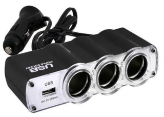 Разветвитель прикуривателя 3гнезда + 1USB+ провод КОРОТ\Weifeng\СРЕДН Гобр/черн RV-002/WF0120/WF015