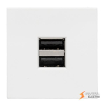 Розетка USB A+A, 2,1А, 2 гнезда, без индикатора EKF