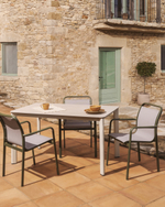 Уличный стол Anafi из спеченного камня и бежевого алюминия 180 x 90см