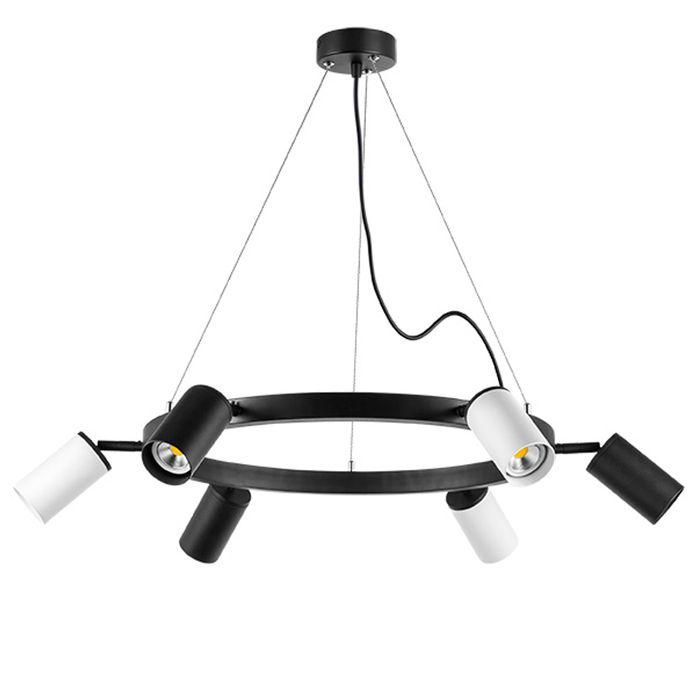 LR016373363 Люстра RULLO 6х50W GU10 ЧЕРНЫЙ/БЕЛЫЙ (571016+214437-3+214436-3)