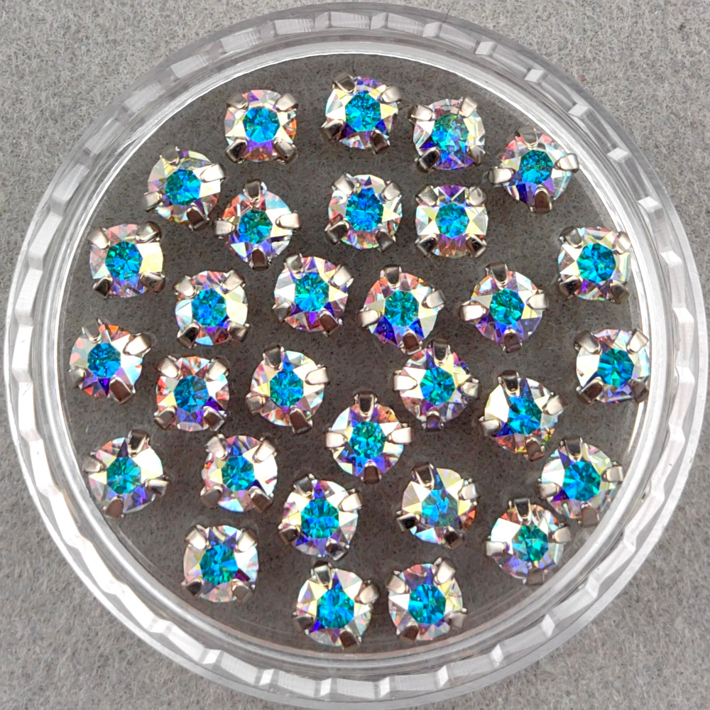 Swarovski 1088 XIRIUS Chaton в оправах, Crystal AB/Platinum