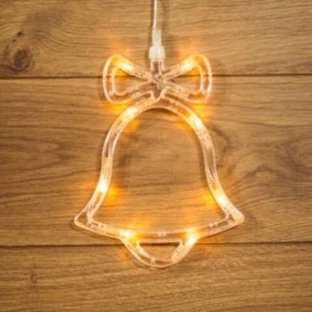 Фигура светодиодная "Колокольчик" на присоске с подвесом, цвет ТЕПЛЫЙ БЕЛЫЙ