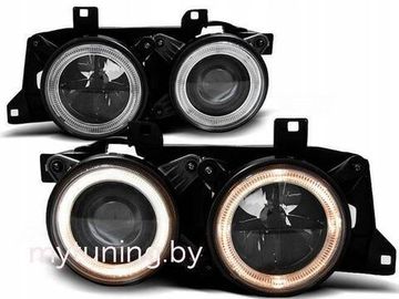 Передние фары ANGEL EYES BLACK для BMW 7 E32
