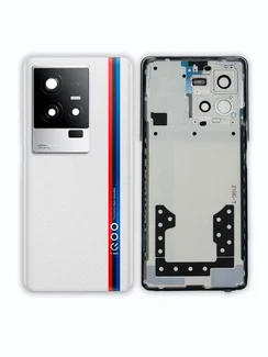 Задняя крышка для  Iqoo 10 Pro белая (White BMW edition) со стеклом камеры