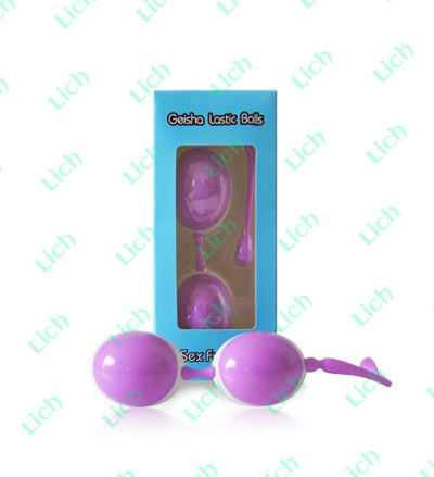 Стильные фиолетово-белые вагинальные шарики Geisha