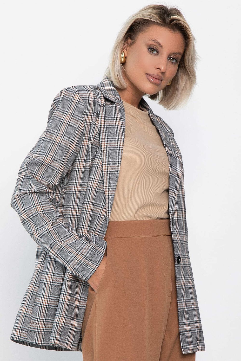 Жакет Нэри (корица/клетка) Б14110-33М LT Collection