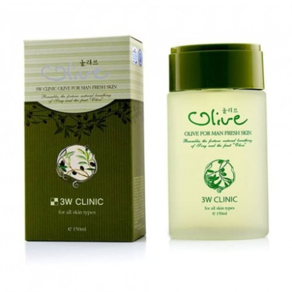 3w Тоник мужской освежающий тоник с оливой "Olive for man fresh skin", 150мл