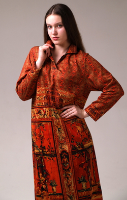 Платье "Гротеск", по мотивам фламандской шпалеры 17 века. Серия «Гротеск»