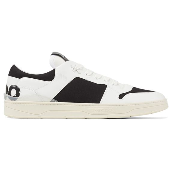 Jimmy Choo Canvas Calfskin Low 'Black White'
