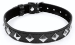 Черный ошейник с серебристыми ромбиками (Цвет: черный с серебристым)