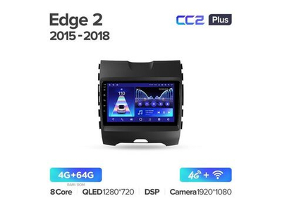 Магнитола Teyes CC2 Plus 4-64 для Ford Edge 9.0"