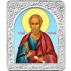 Святой Стахий. Маленькая икона в серебряной раме