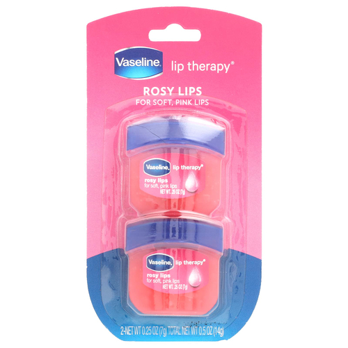Vaseline, Lip Therapy®, розовые губы, 2 шт. В упаковке, 7 г (0,25 унции)