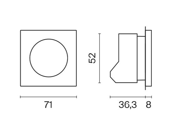 Светорегулятор встраиваемый VOLTUM S70 поворотно-нажимной 600 Вт, (графит)