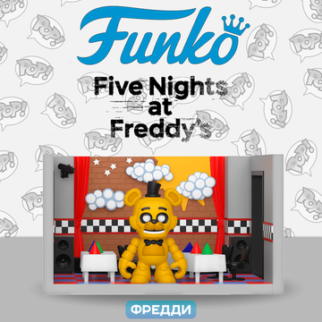 Фигурка Funko Vinyl SNAPS! FNAF Golden Freddy Wih Stage 64923 / Фигурка Фанко ПОП! по мотивам игры "Пять ночей с Фредди", Фредди на сцене