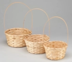Корзина 21х10х36 см Набор 3шт Бамбук с ручкой (Бежевый)