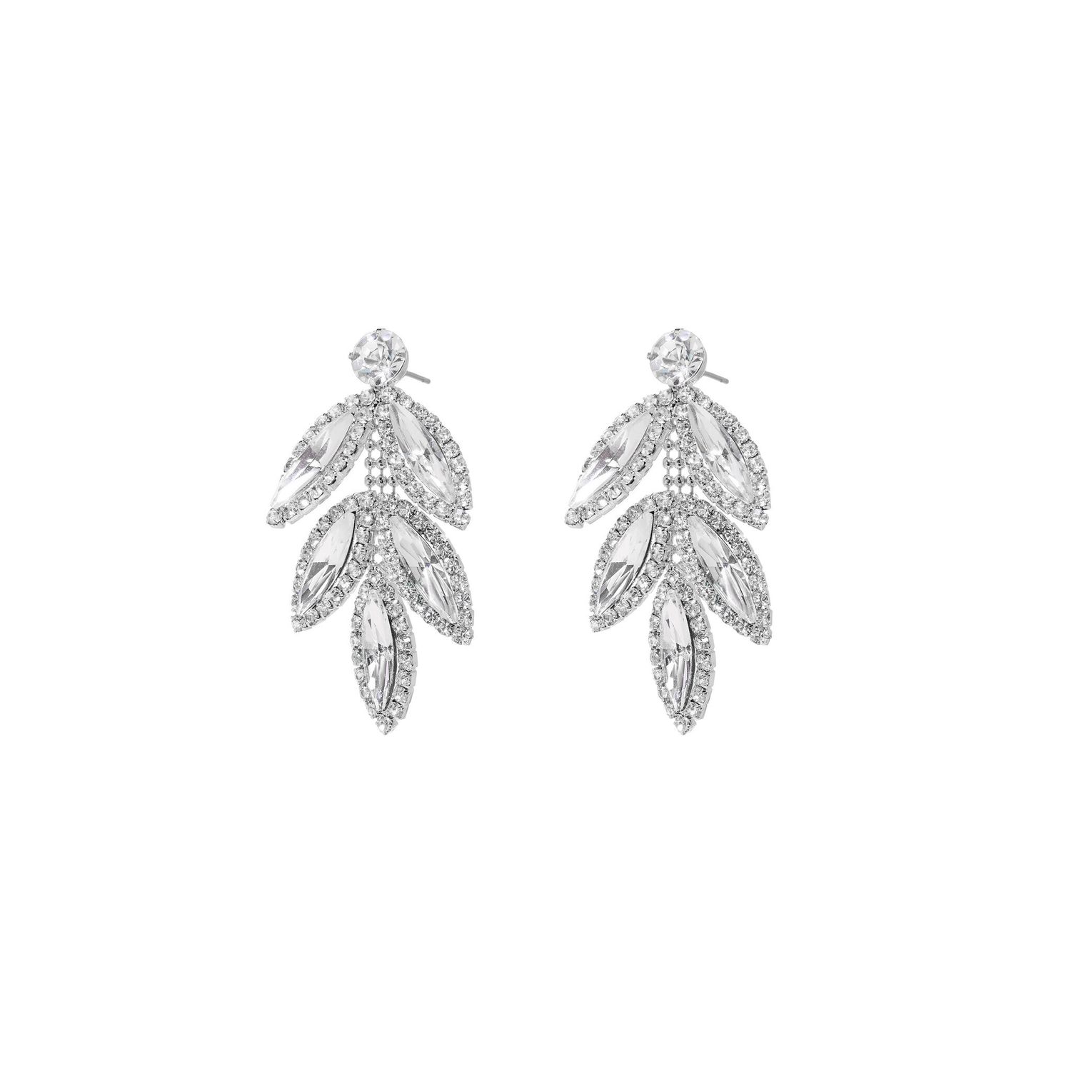 Серьги Silver Shiny Leaf Earrings