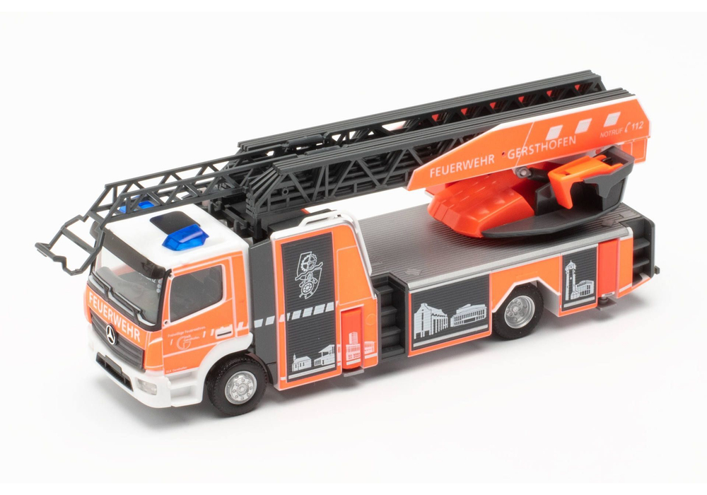 Пожарная машина Mercedes-Benz Atego поворотная лестница с ящиком для оборудования "Gersthofen Fire Department" (Бавария/Герстхофен)