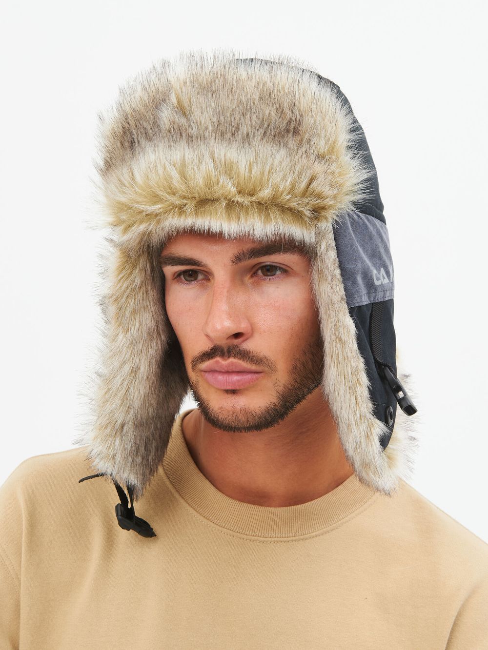 Шапка ушанка зимняя Канада ткань Finlandia цвет Серый/Черный