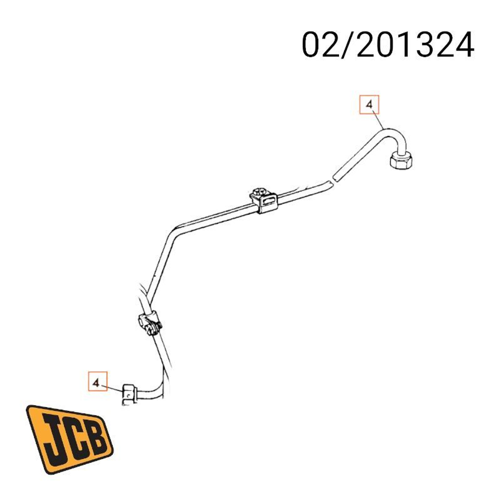 Трубка к форсунки №4 JCB 02/201324