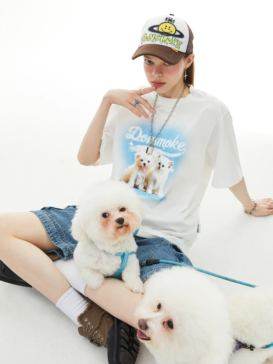 [FROM MOSCOW] Футболка DONSMOKE "Dogs N' Kitty" Oversized Tee