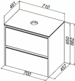 Тумба с раковиной Allen Brau Activity 70 1.34003.AM антрацит матовый/черный брашированный