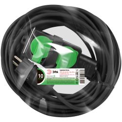 Удлинитель силовой ЭРА GREEN LINE UDL-KG-3x2,5m-10m-IP44 с крышками с заземлением 4 розетки 10м КГ 3x2.5мм2 IP44 | Силовые удлинители