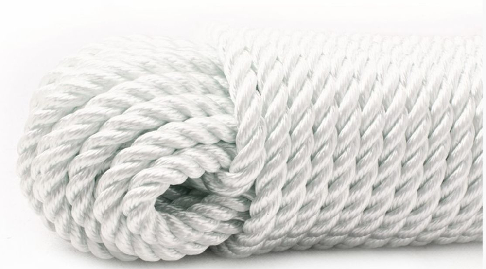 Швартовый трос ЯКОРНЫЙ 8,0 мм, белый,100 м, бухта