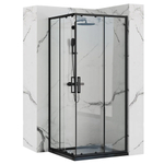 Душ ограждение Loranto NEO 100x100x190 прозрач стекло 5 мм, черный, без поддона  822115