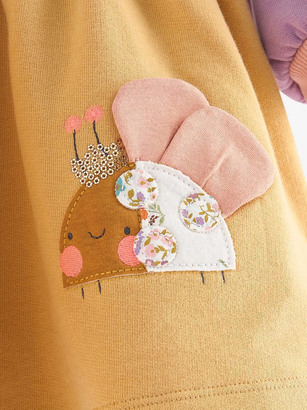 Платье для девочки Next 429-587, Светло-желтый, Сиреневый