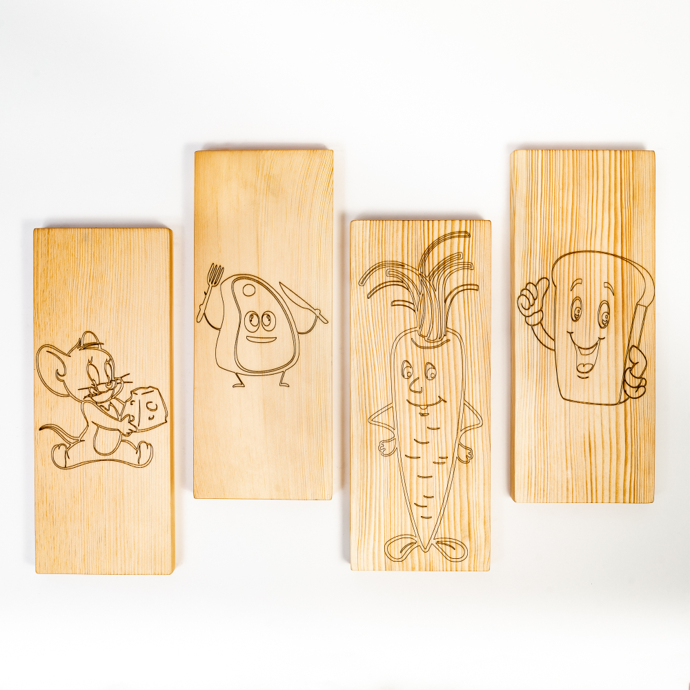 Разделочные доски 4 шт. из сибирского кедра RDN21