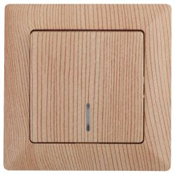 Выключатель Intro Solo 4-102-11 одноклавишный с подсветкой, 10А-250В, IP20, СУ, сосна | Intro Solo