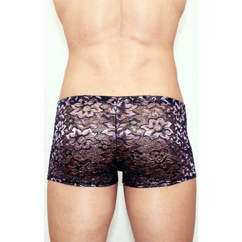 Мужские трусы боксеры черно-фиолетовые Romeo Rossi Boxer RR00226
