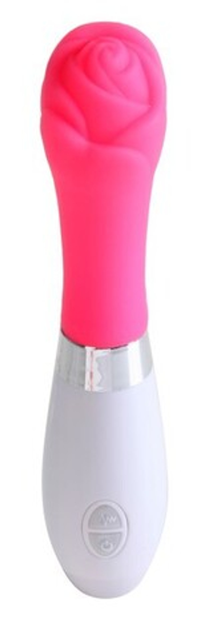 Водонепроницаемый силиконовый вибратор "Розочка" Enjoy your happy life (Цвет: розовый с белым)