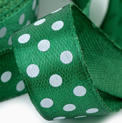 Атласная лента в горошек 15 мм