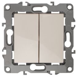 12-1106-02 ЭРА Переключатель двойной, 10АХ-250В, IP20, Эра12, слоновая кость | Эра 12 Слоновая кость
