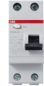 Выключатель дифференциальный УЗО ABB 2P FH202 AC-40/0,03A (1шт) (арт. 2CSF202004R1400)