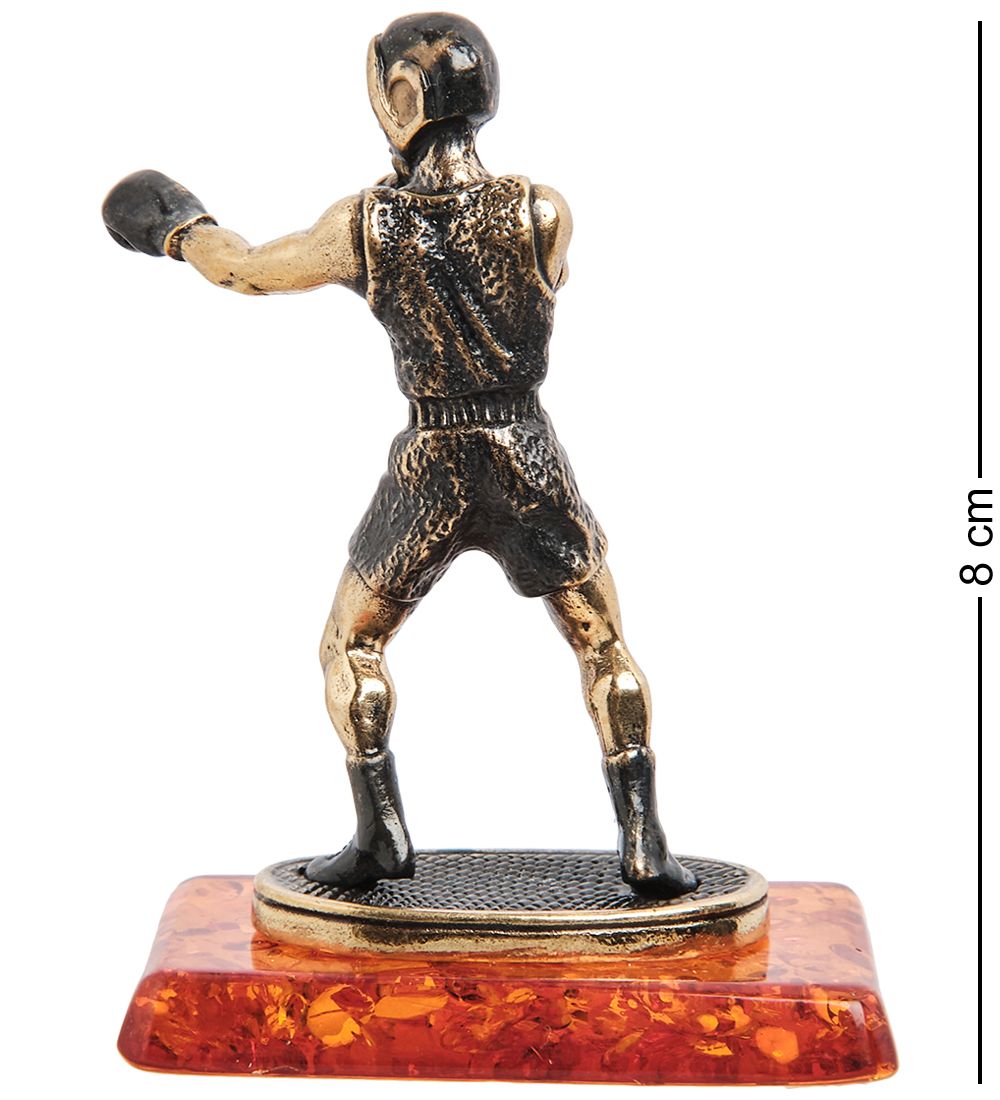 Народные промыслы AM-1405 Фигурка «Боксер» (латунь, янтарь)