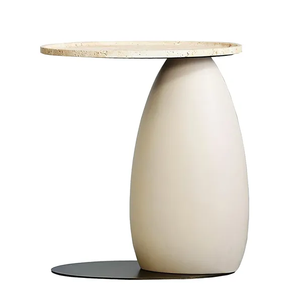 Журнальный столик 4477, 45х51 см, бежевый травертин